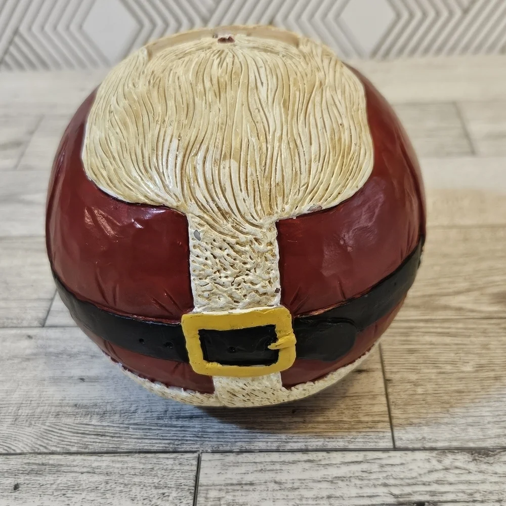 Briere Vintage Folk Art Pull Toy 1986 Santa Ball Xmas Roly Poly Ball ONLY Signed